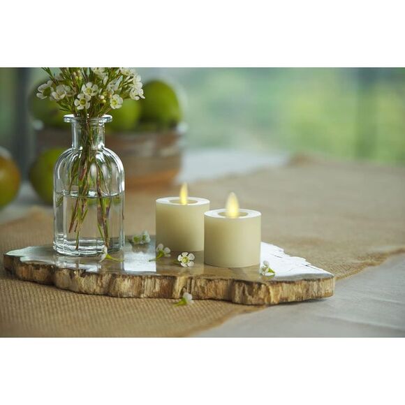 Luminara Cordless Moving Flame Indoor LED Tealight Candle, 1.7" x 2.2" - Ivory - Picture 1 of 4